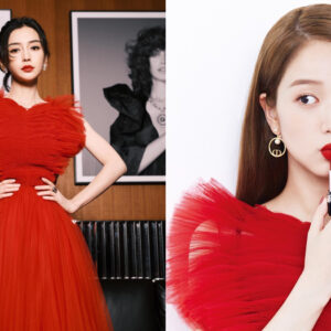 Ngắm Angelababy diện váy đỏ Dior mới hiểu vì sao Jisoo chỉ dám chụp ảnh chính diện