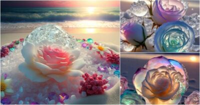 Revealing the Captivating Beauty of a Beach Embellished with Glistening Snow Blossoms